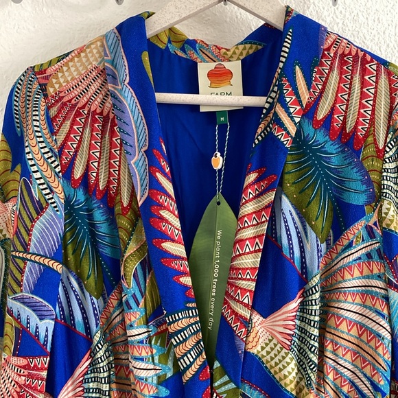 FARM Rio Blue Macaw Flight Maxi Dress M - Picture 7 of 16